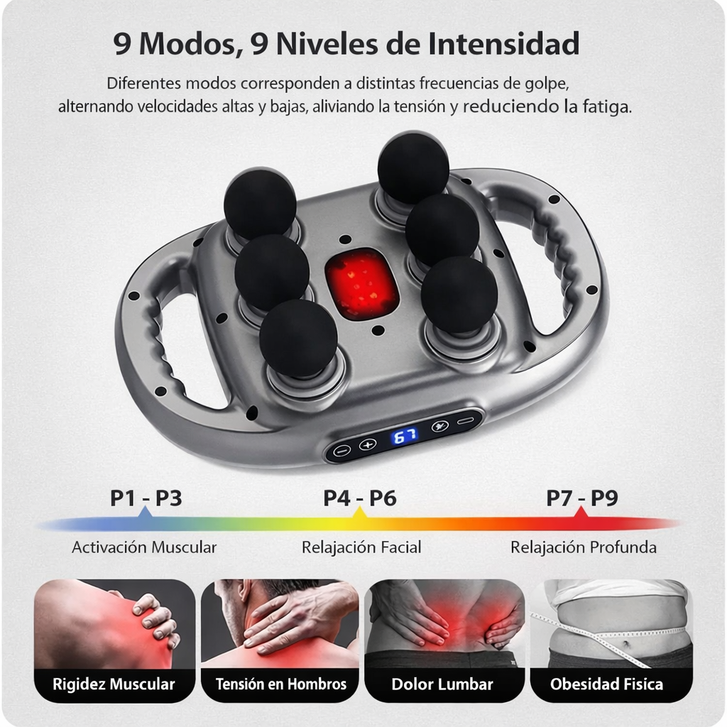 Dispositivo de masaje muscular de 6 cabezas